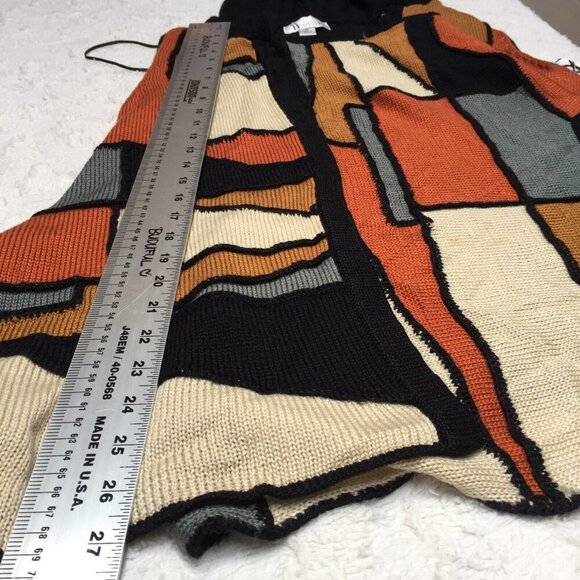 Sisters Women's Medium Hooded Colorblock Vest Cardigan Sweater in Multicolor New - Picture 8 of 8